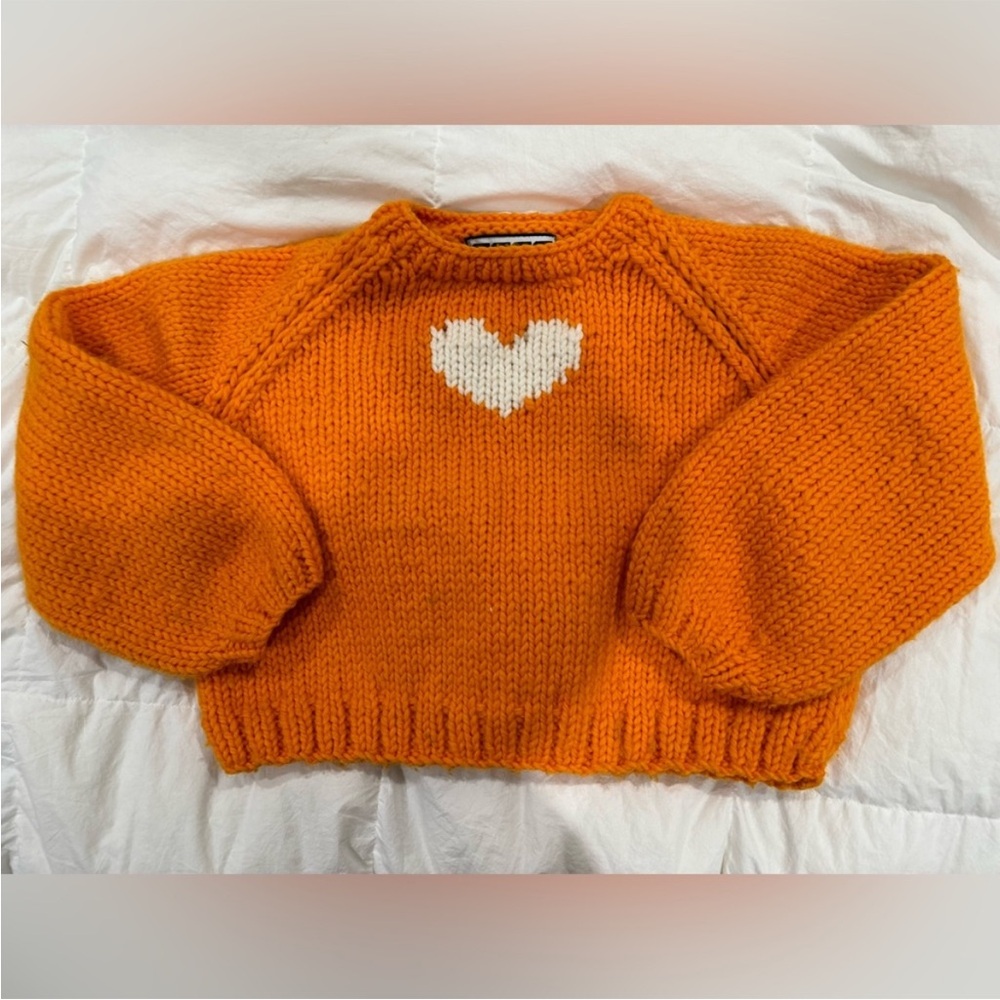 GOGO Sweaters 💯% Italian Wool Marigold/Snow Pullover sweater